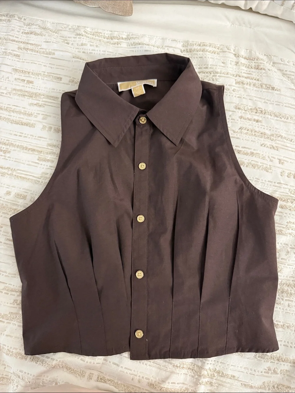 Michael Kors Sleeveless Vest - Dark Brown